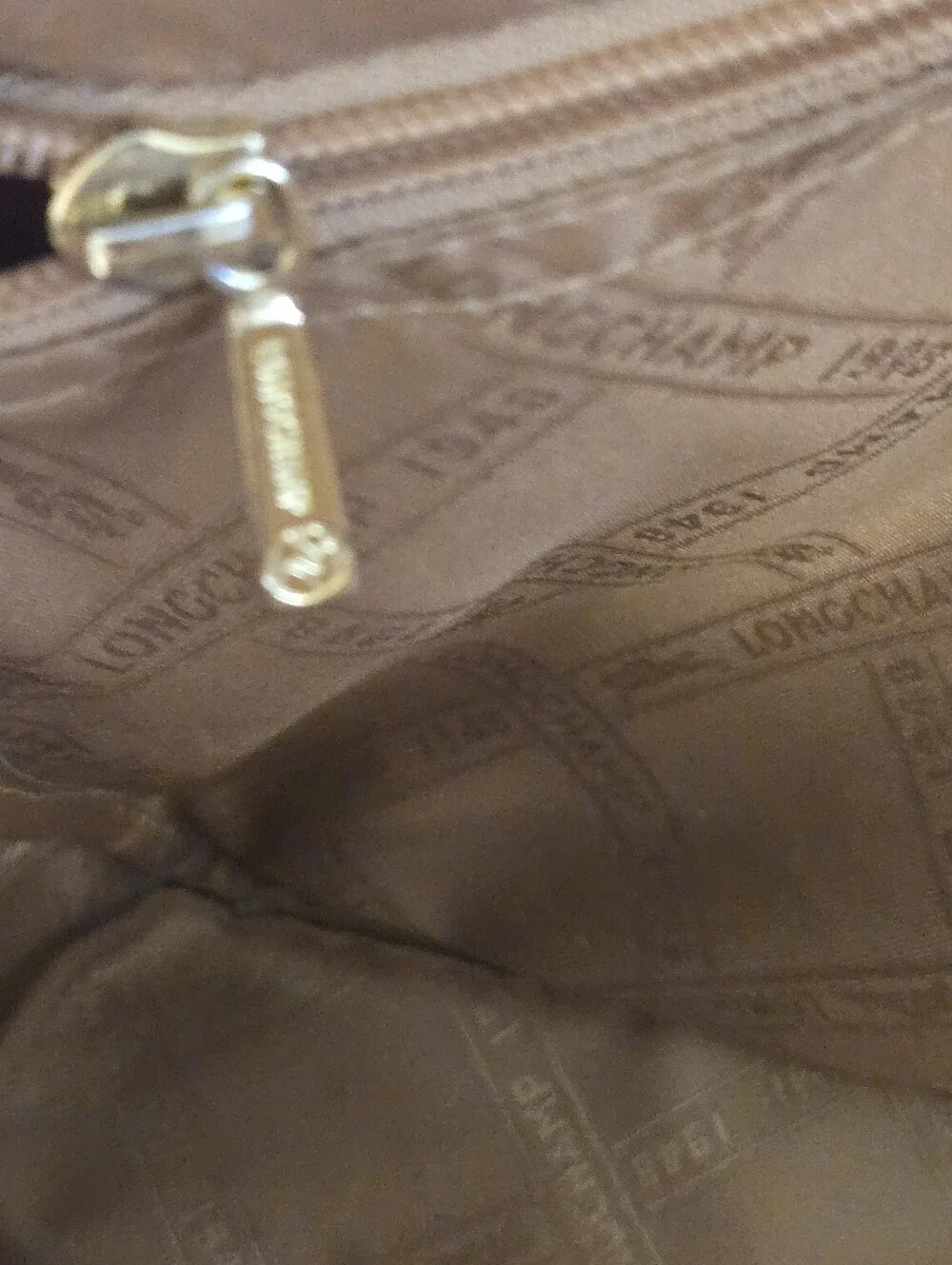 Longchamp Brown Leather Handbag Tote Purse Shoulder Bag Gold hardware - Picture 5 of 9